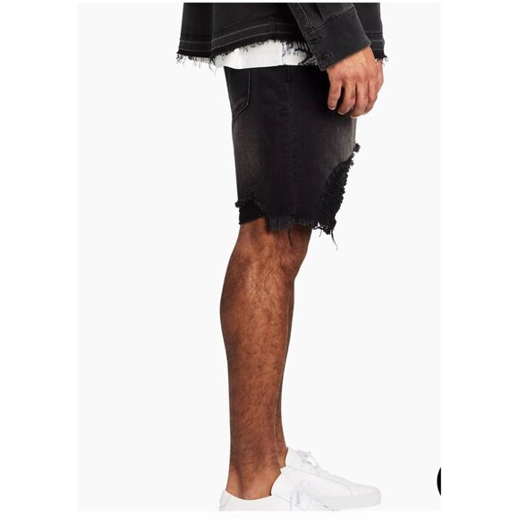 Ser.O.Ya Jack Shorts NWT Distressed Denim Shorts Sz 32 Mens Black Modern - Picture 6 of 9